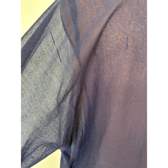 DKNY semi sheer navy top.  Size Large. - Picture 6 of 11